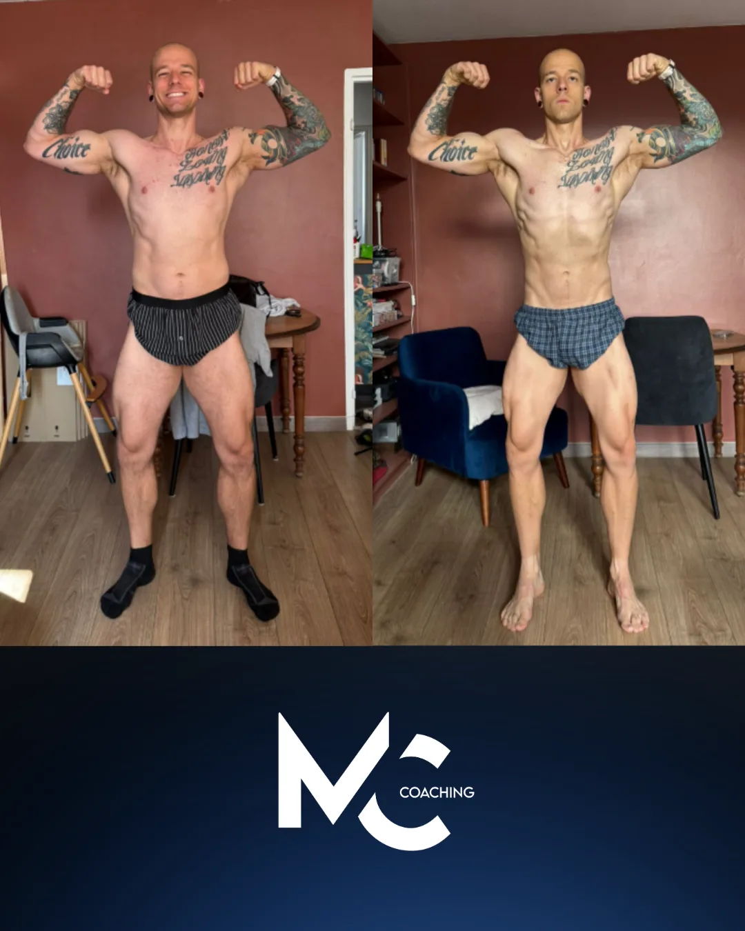 Transformation avant et après n°3 d'un élève suivi par Matthis